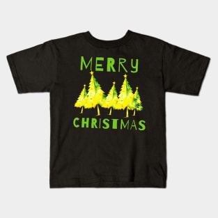 Merry Christmas with Trees Kids T-Shirt